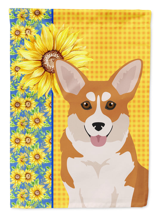 Buy this Summer Sunflowers Red Pembroke Corgi House Flag