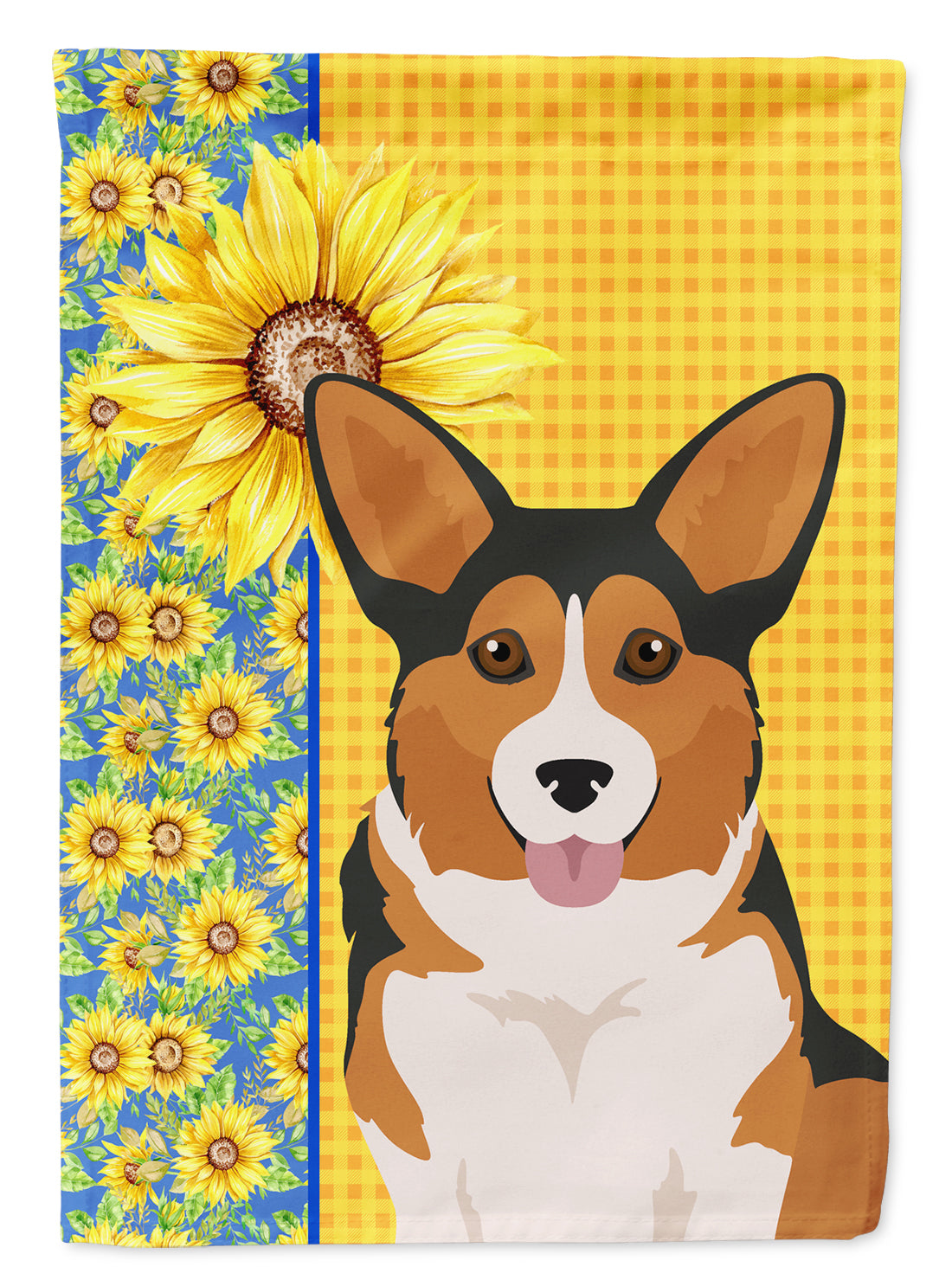 Buy this Summer Sunflowers Sable Pembroke Corgi House Flag