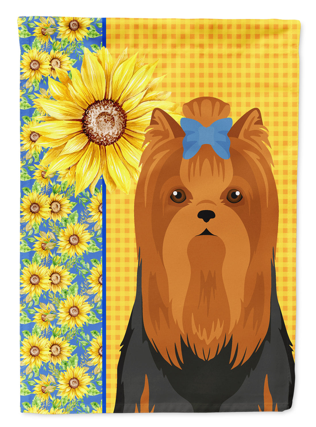 Buy this Summer Sunflowers Black and Tan Full Coat Yorkshire Terrier Garden Flag