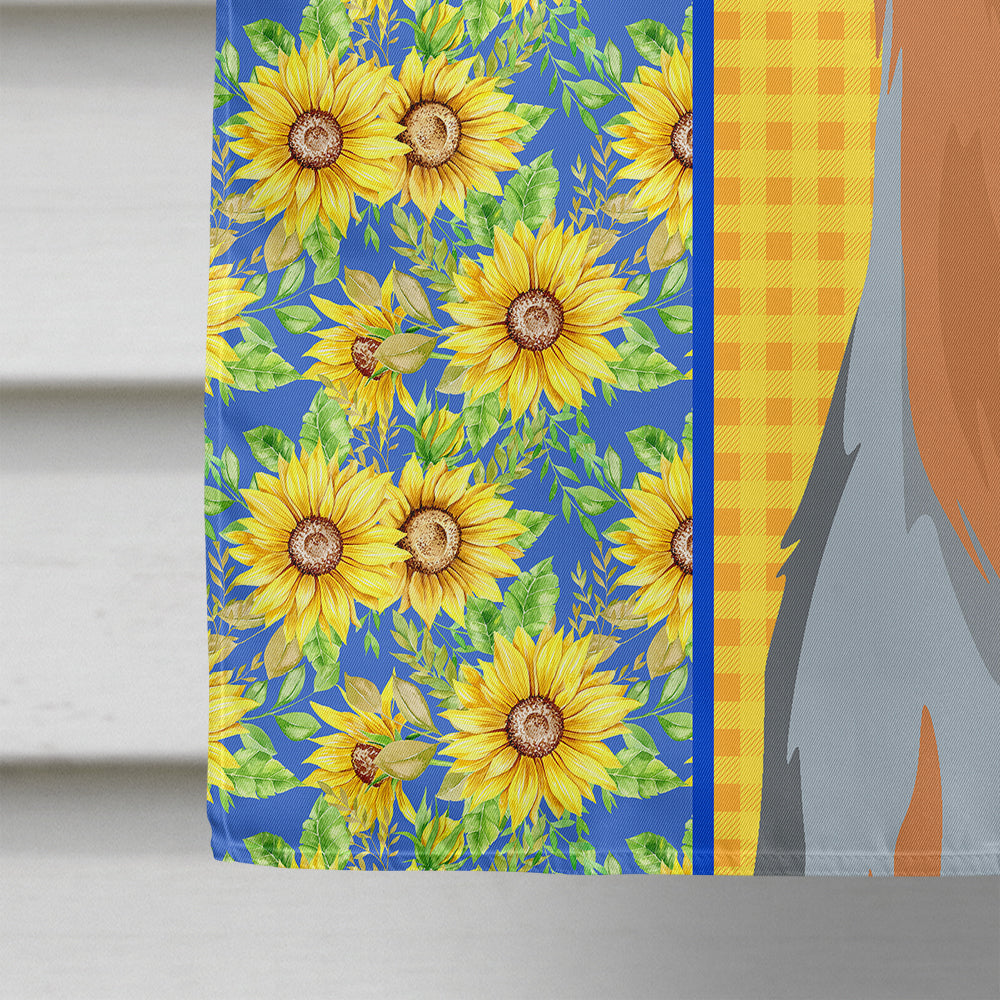 Summer Sunflowers Blue and Tan Full Coat Yorkshire Terrier House Flag