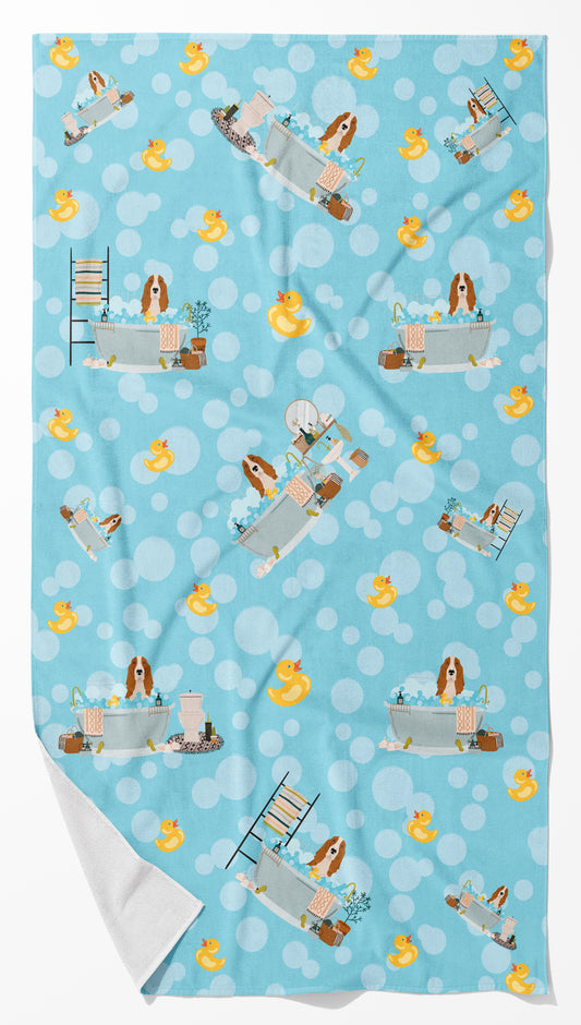 Buy this Red and White Tricolor Basset Hound Bath Towel Large