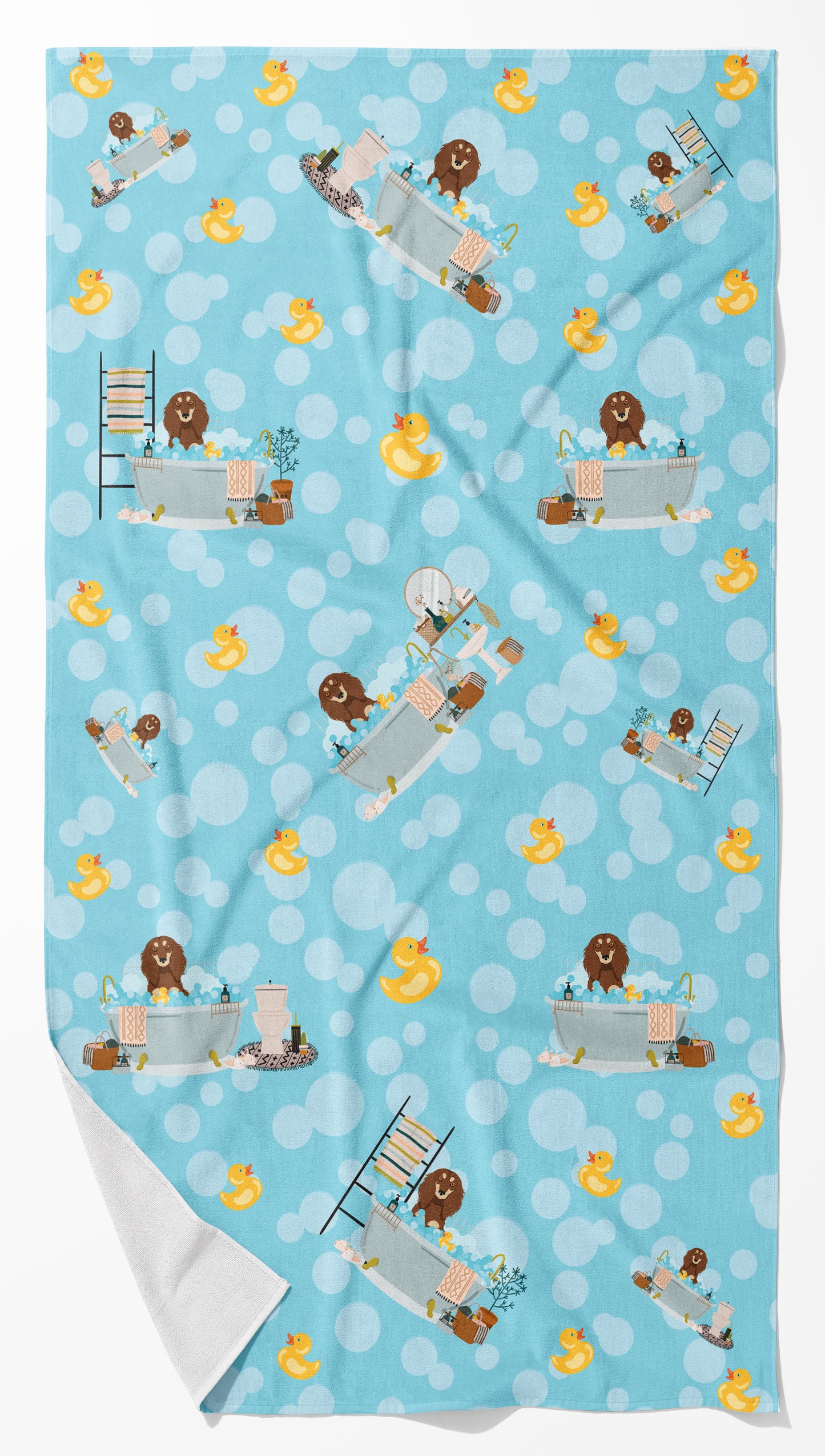 Buy this Longhair Chocolate and Cream Dachshund Bath Towel Large