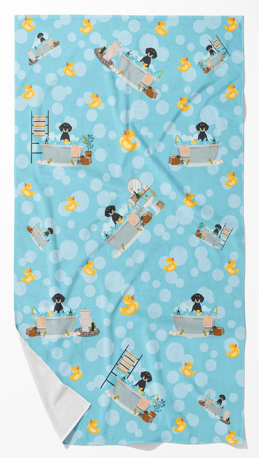 Buy this Black and Cream Dachshund Bath Towel Large