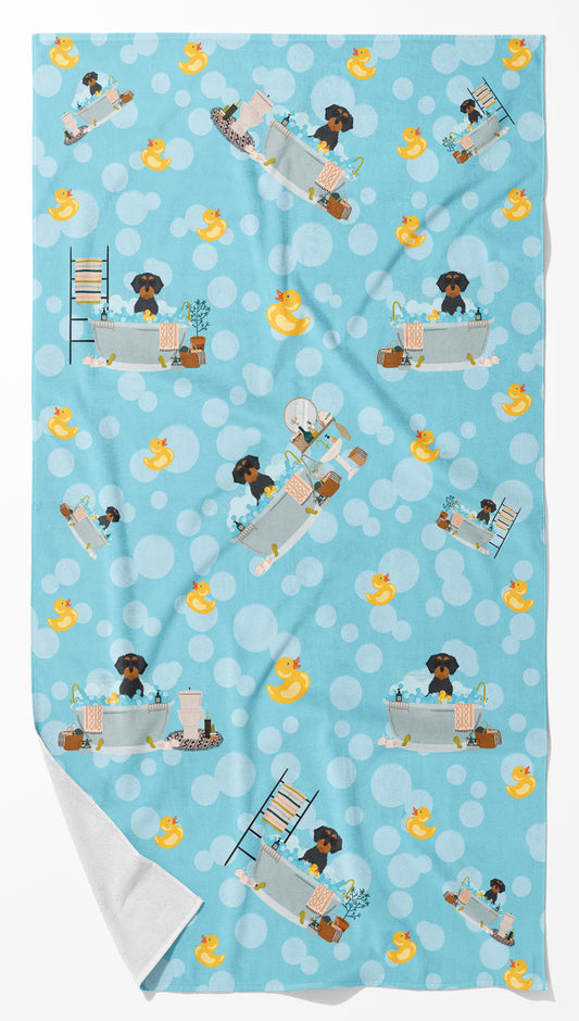 Buy this Wirehair Black and Tan Dachshund Bath Towel Large