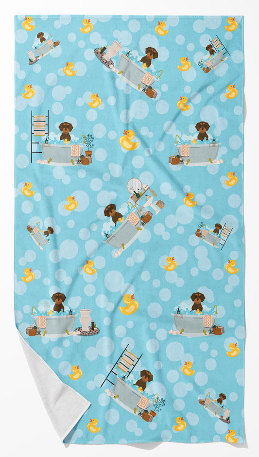 Buy this Wirehair Chocolate and Tan Dachshund Bath Towel Large