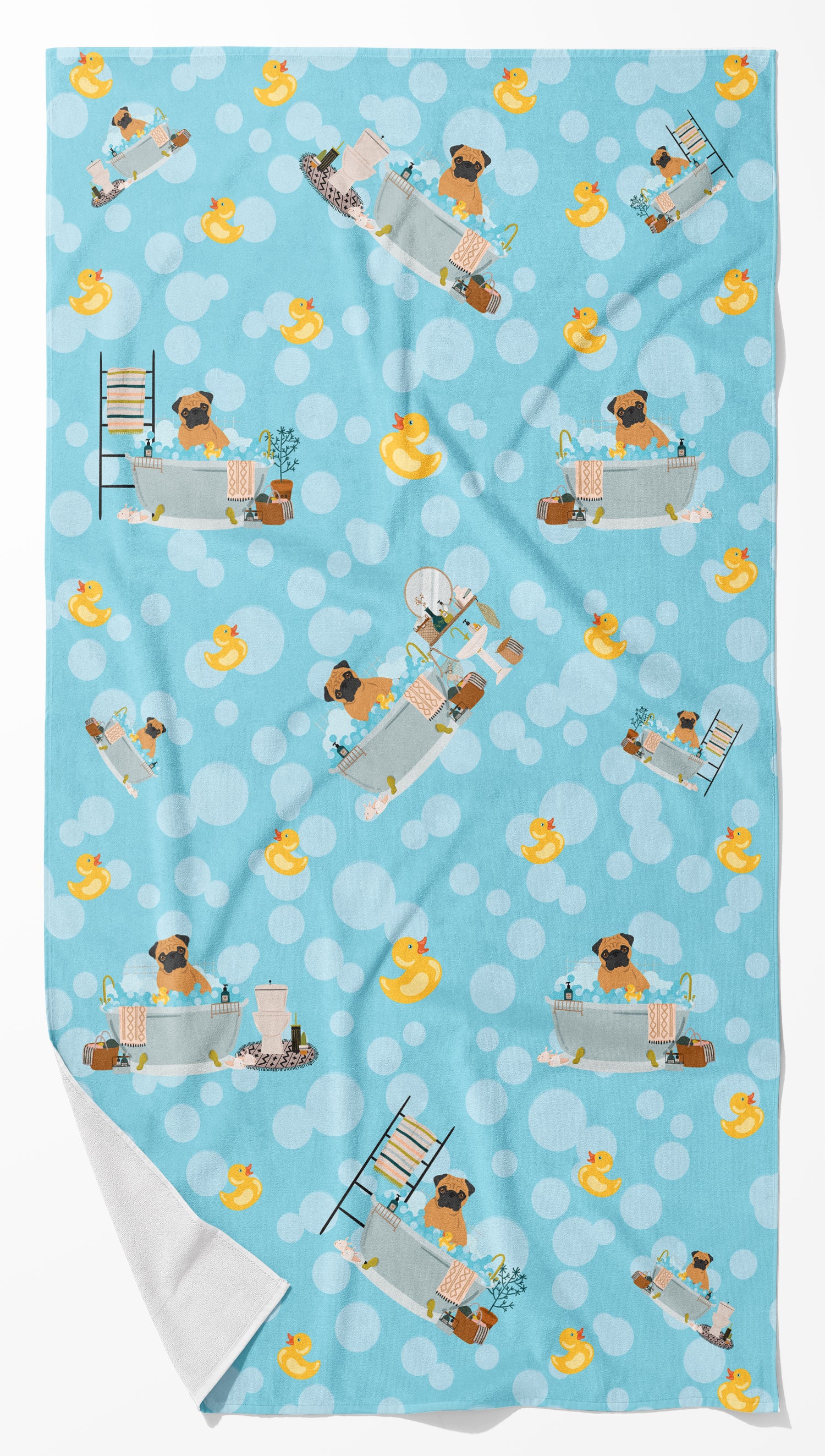 Buy this Apricot Pug Bath Towel Large