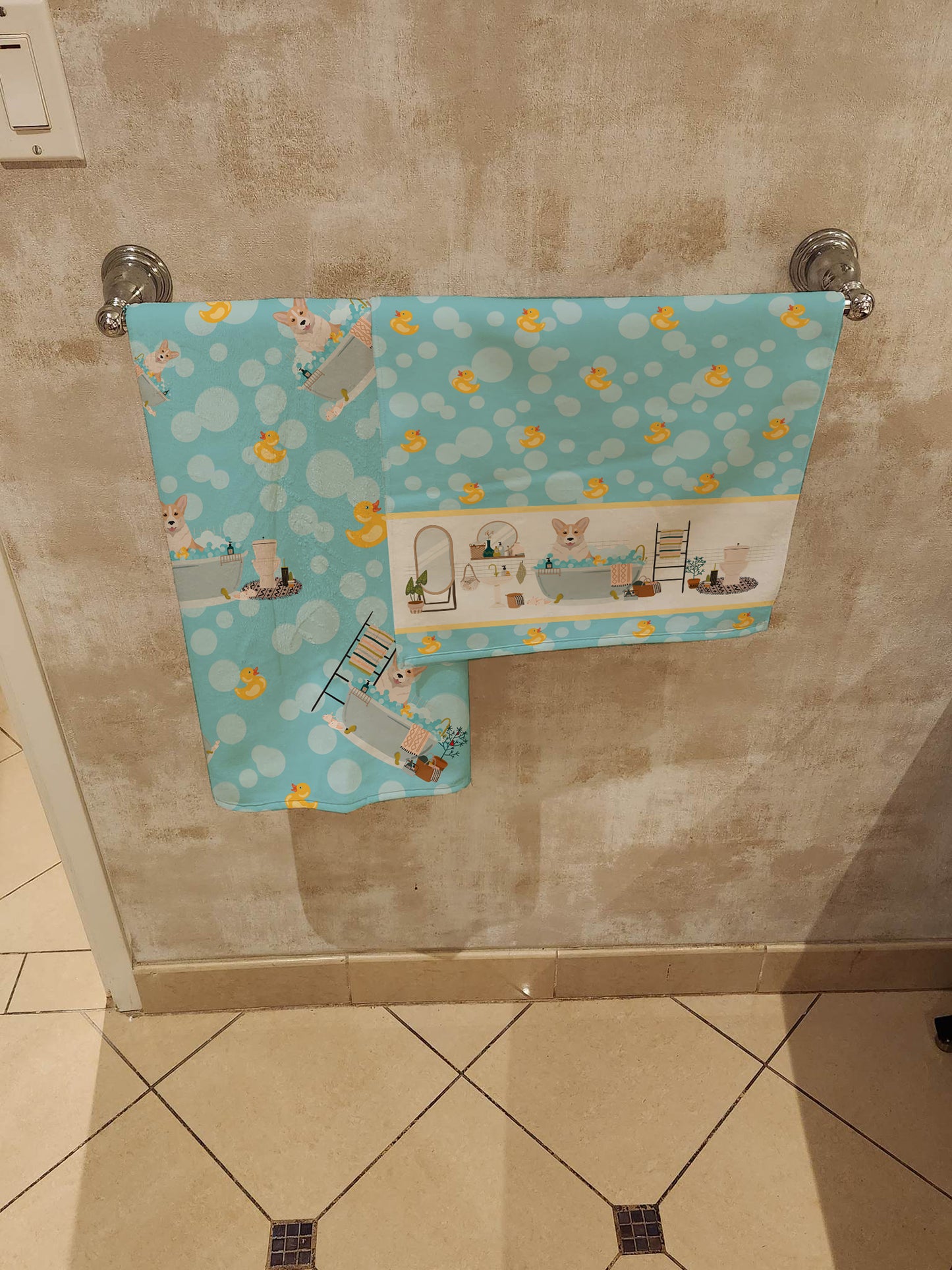 Fawn Cardigan Corgi Bath Towel Large