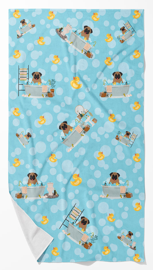 Buy this Brown Pug in Bathtub Bath Towel Large