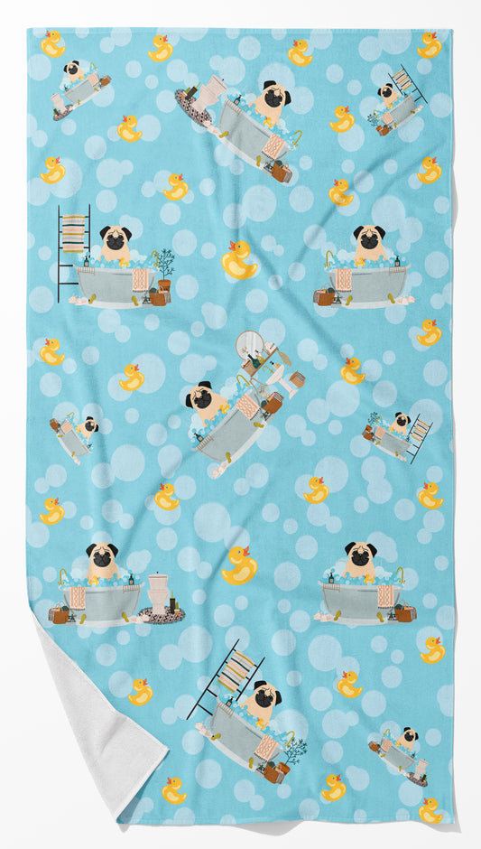 Buy this Fawn Pug in Bathtub Bath Towel Large