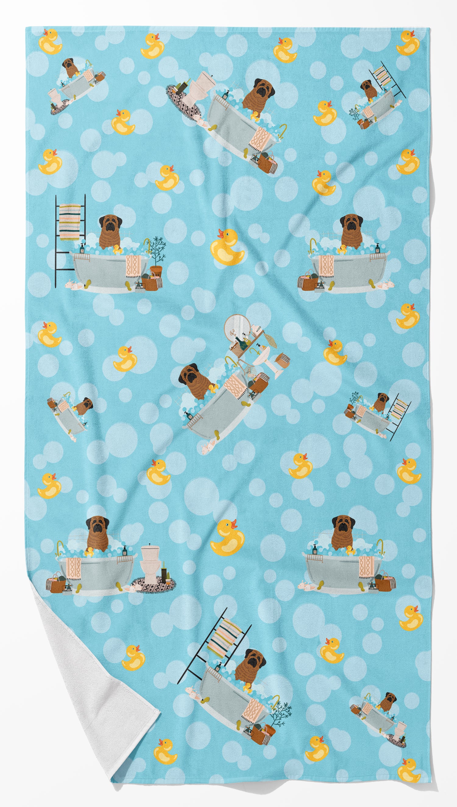 Buy this Brindle Mastiff in Bathtub Bath Towel Large