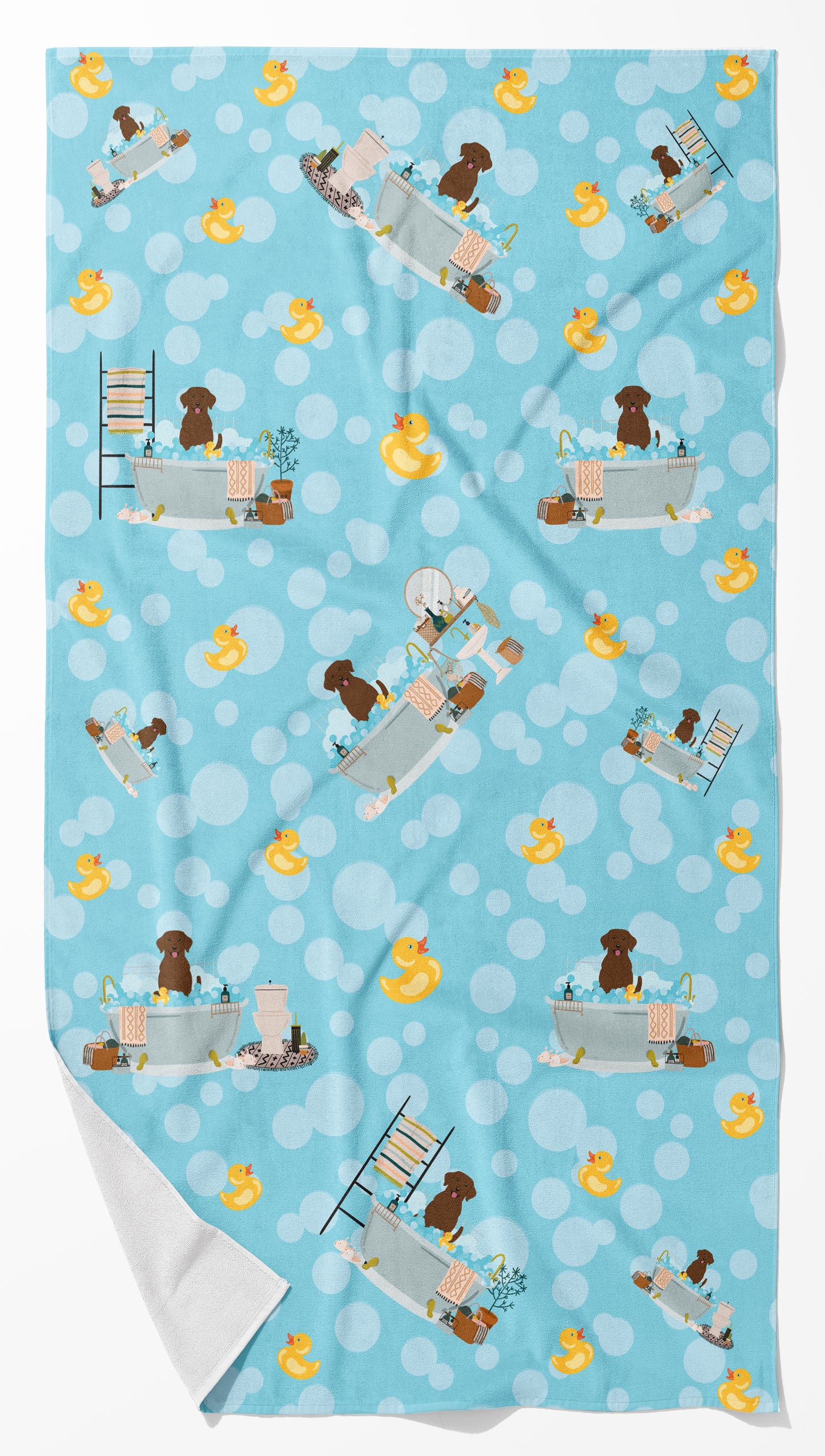 Buy this Chocolate Labrador in Bathtub Bath Towel Large