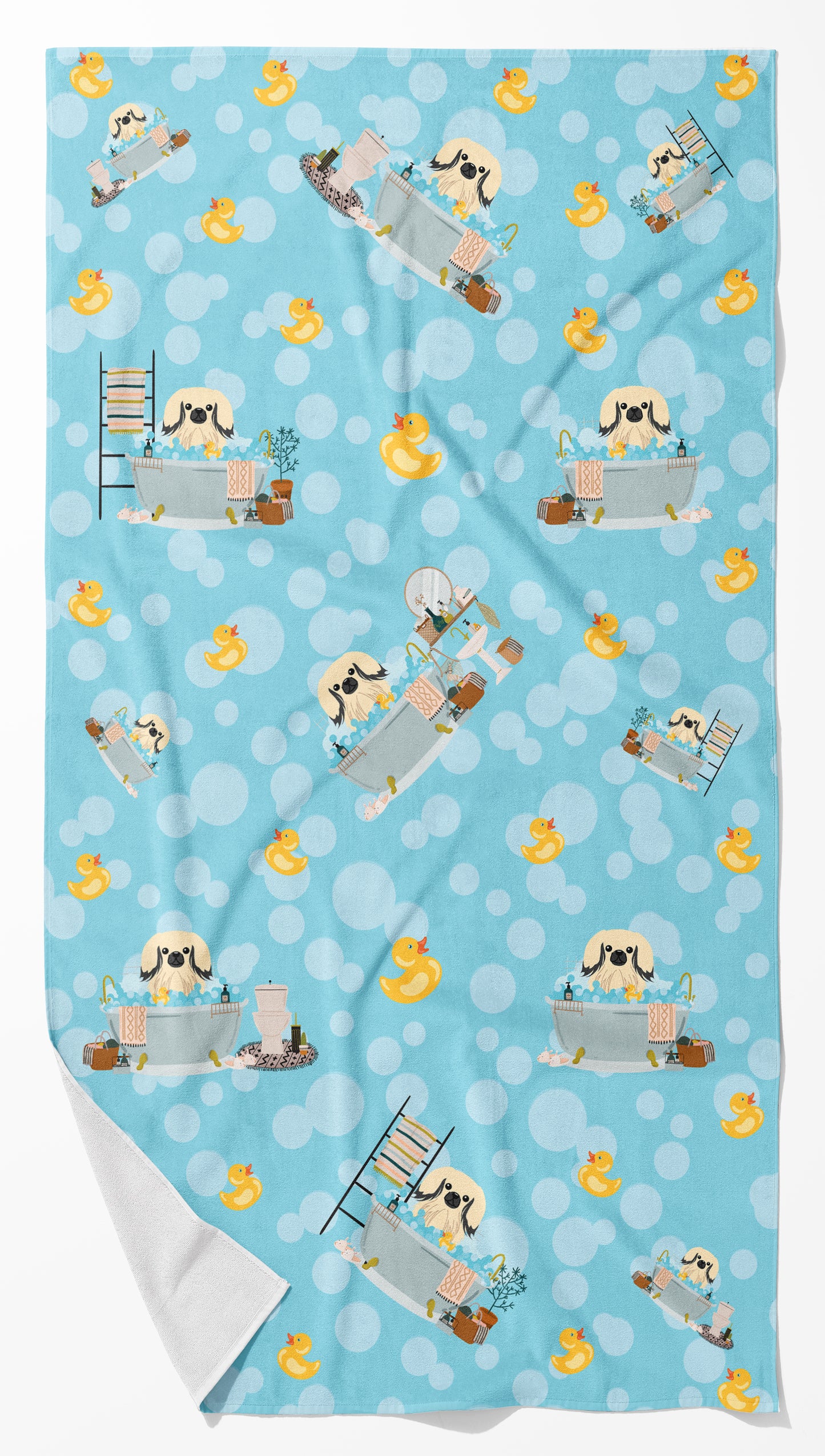 Buy this Cream Pekingese in Bathtub Bath Towel Large