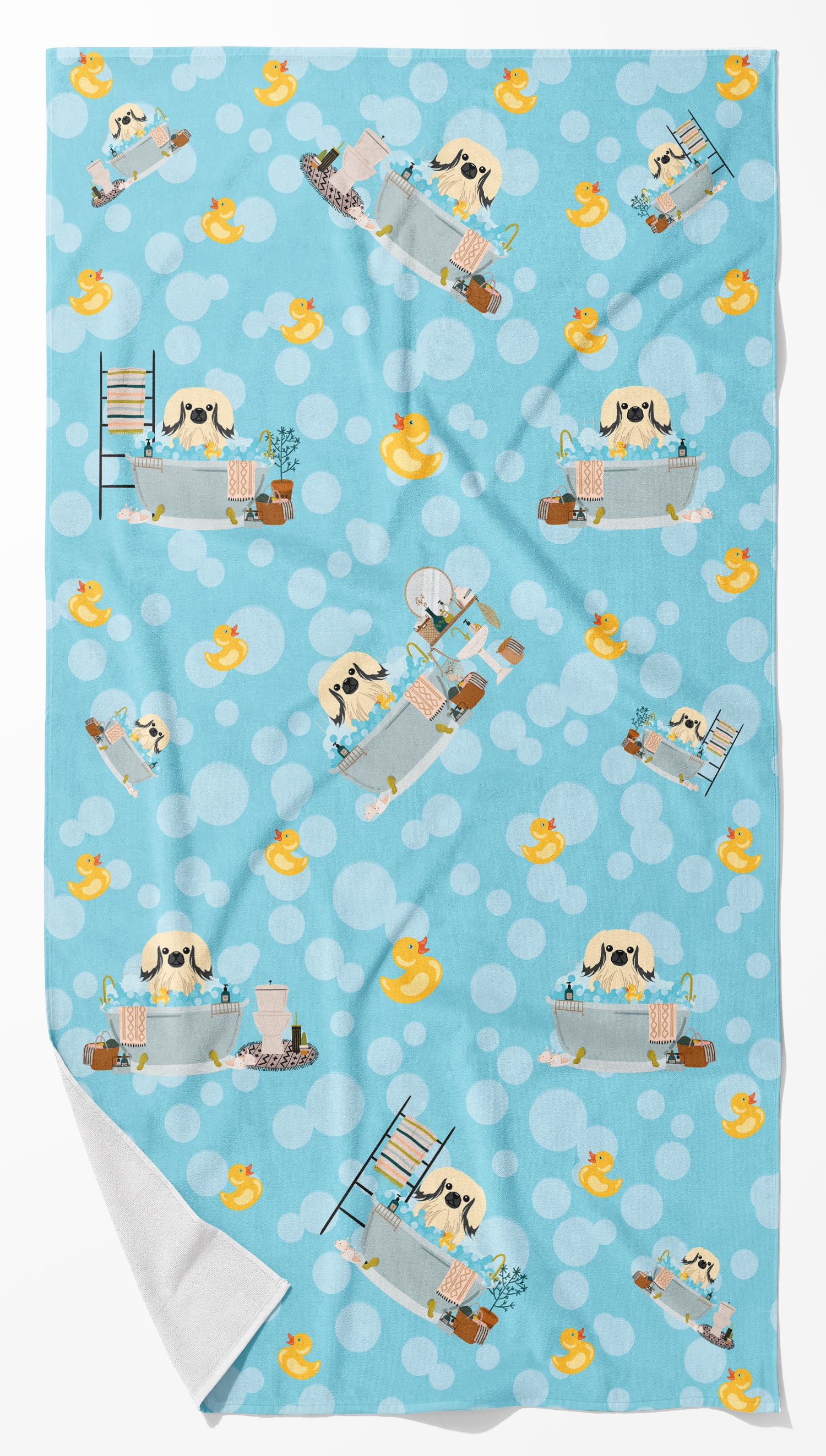 Buy this Cream Pekingese in Bathtub Bath Towel Large