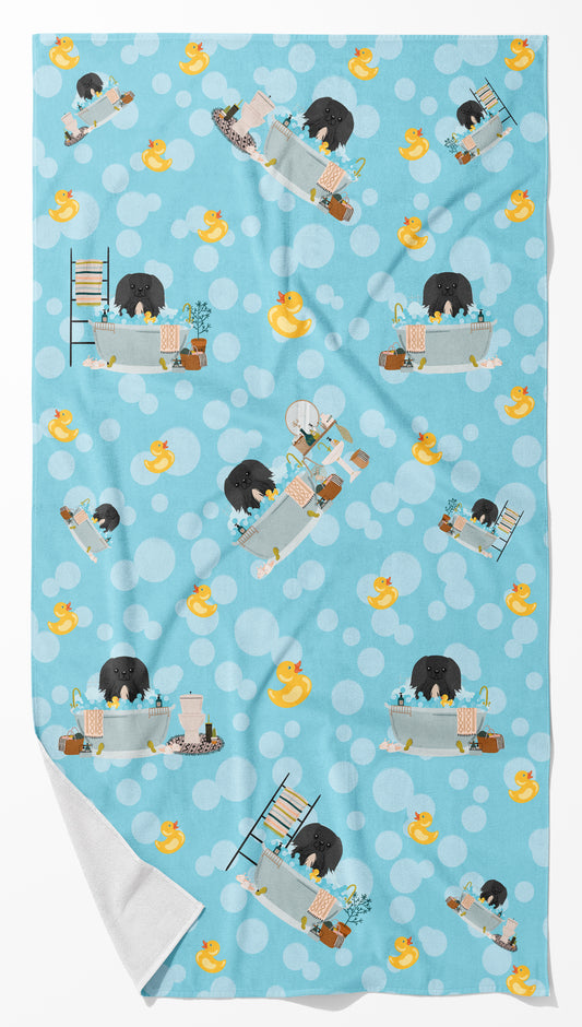 Buy this Black Pekingese in Bathtub Bath Towel Large