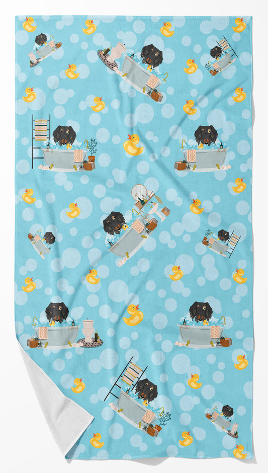 Buy this Dapple Wire Haired Dachshund in Bathtub Bath Towel Large