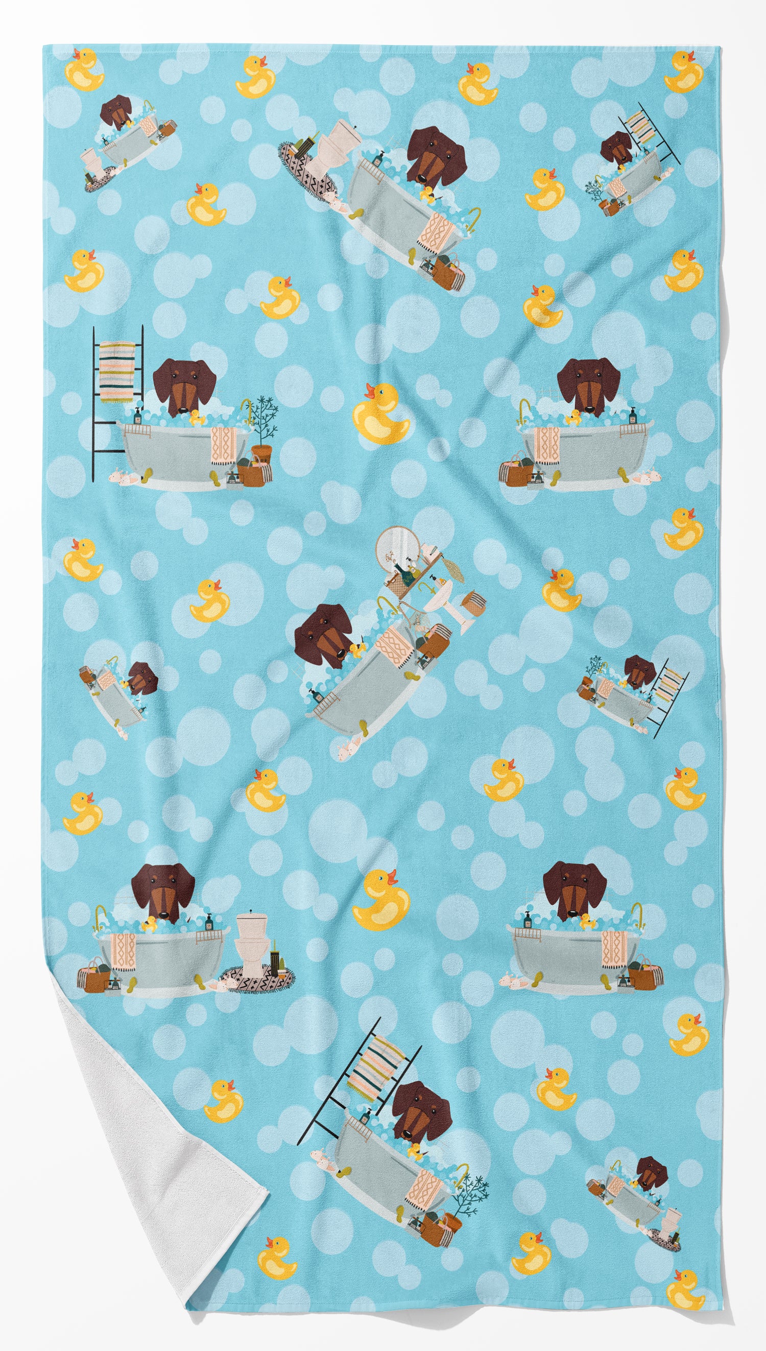 Buy this Chocolate Dachshund in Bathtub Bath Towel Large