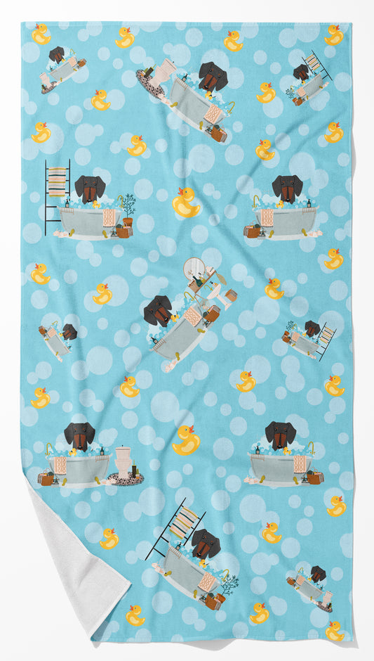 Buy this Black Tan Dachshund in Bathtub Bath Towel Large