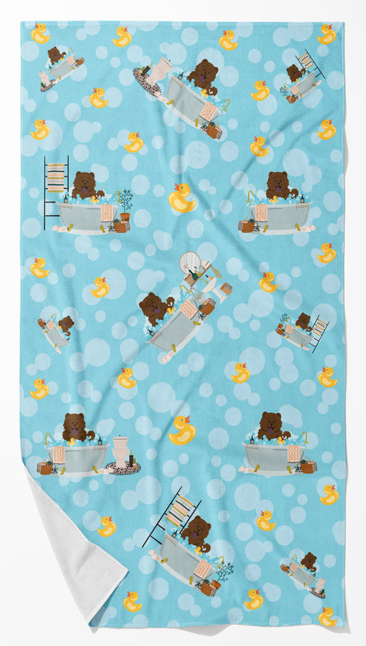 Buy this Chocolate Chow Chow in Bathtub Bath Towel Large