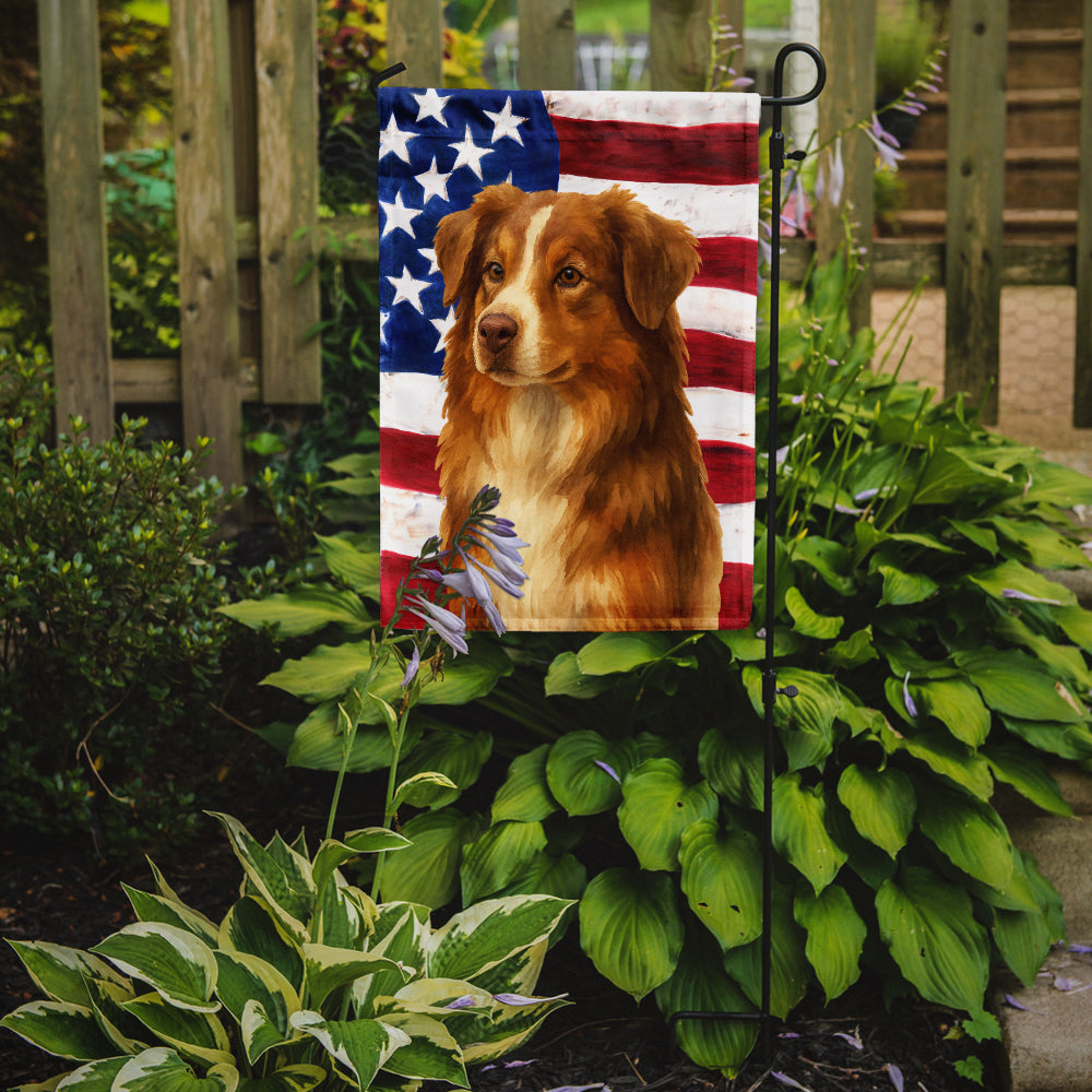 Red Australian Shepherd American Flag Garden Flag