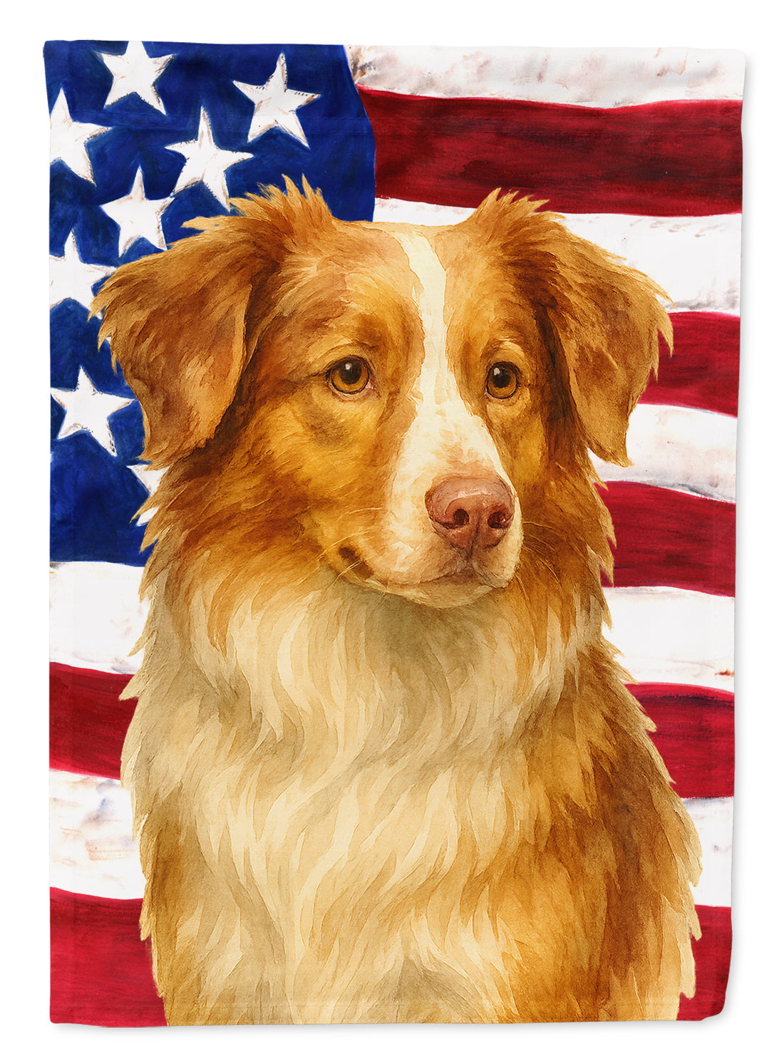 Buy this Red Merle Australian Shepherd American Flag House Flag
