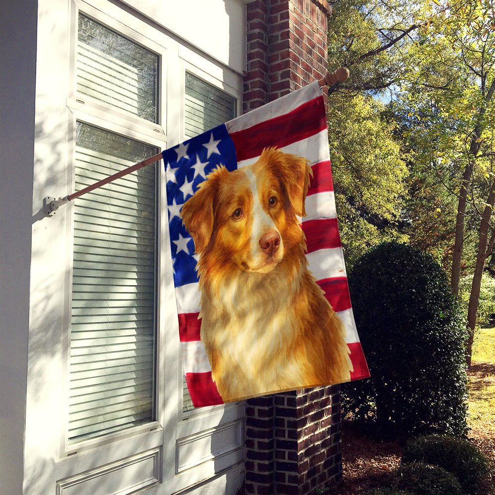 Red Merle Australian Shepherd American Flag House Flag