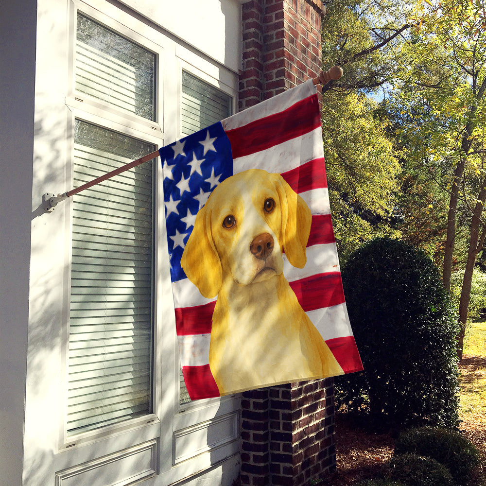 Lemon and White Beagle American Flag House Flag