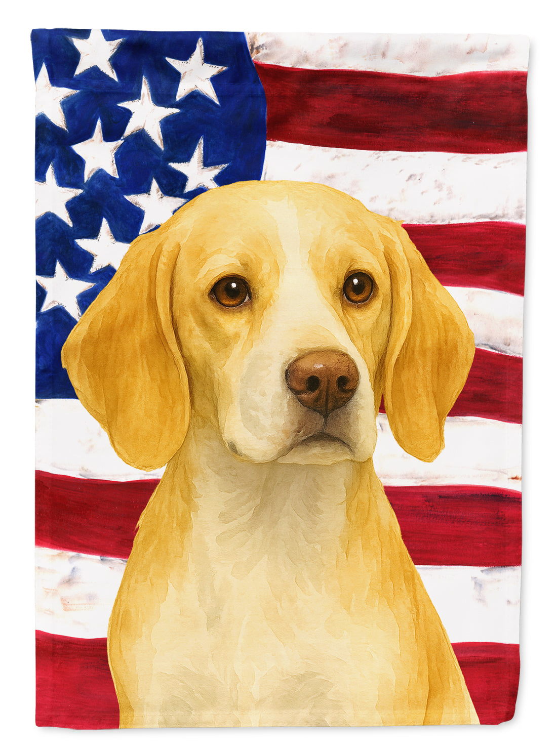 Buy this Lemon and White Beagle American Flag Garden Flag