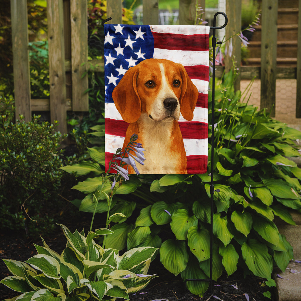 Red and White Beagle American Flag Garden Flag
