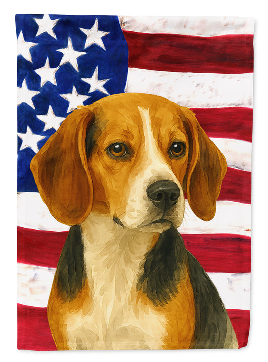Buy this Tri-color Beagle American Flag House Flag