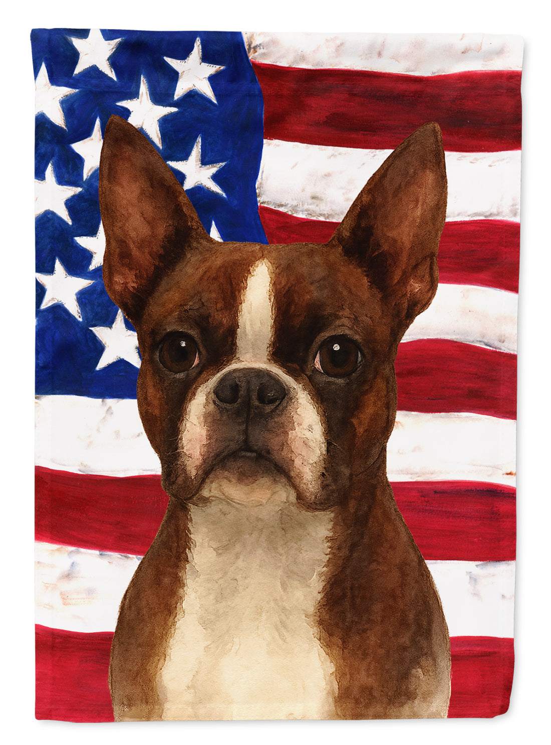 Buy this Seal and White Boston Terrier American Flag House Flag