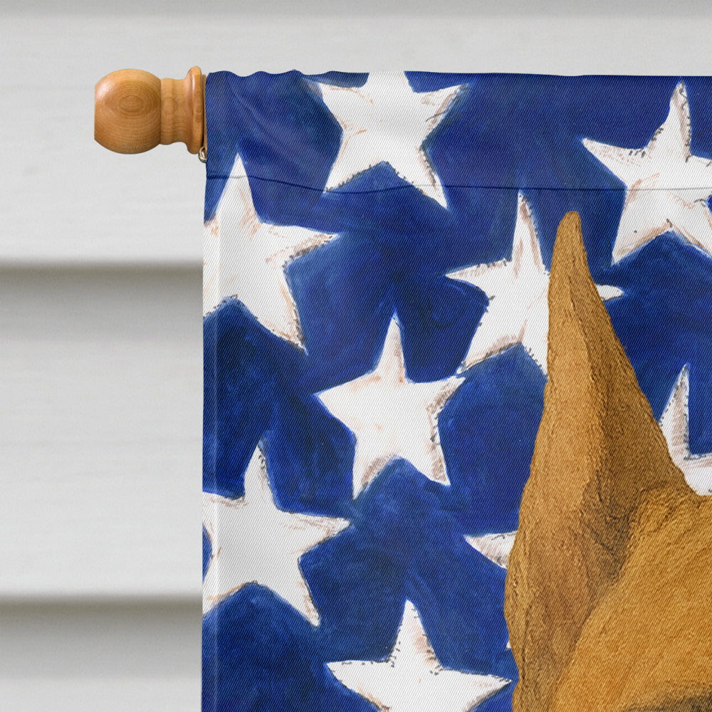 Fawn Cropped Boxer American Flag House Flag
