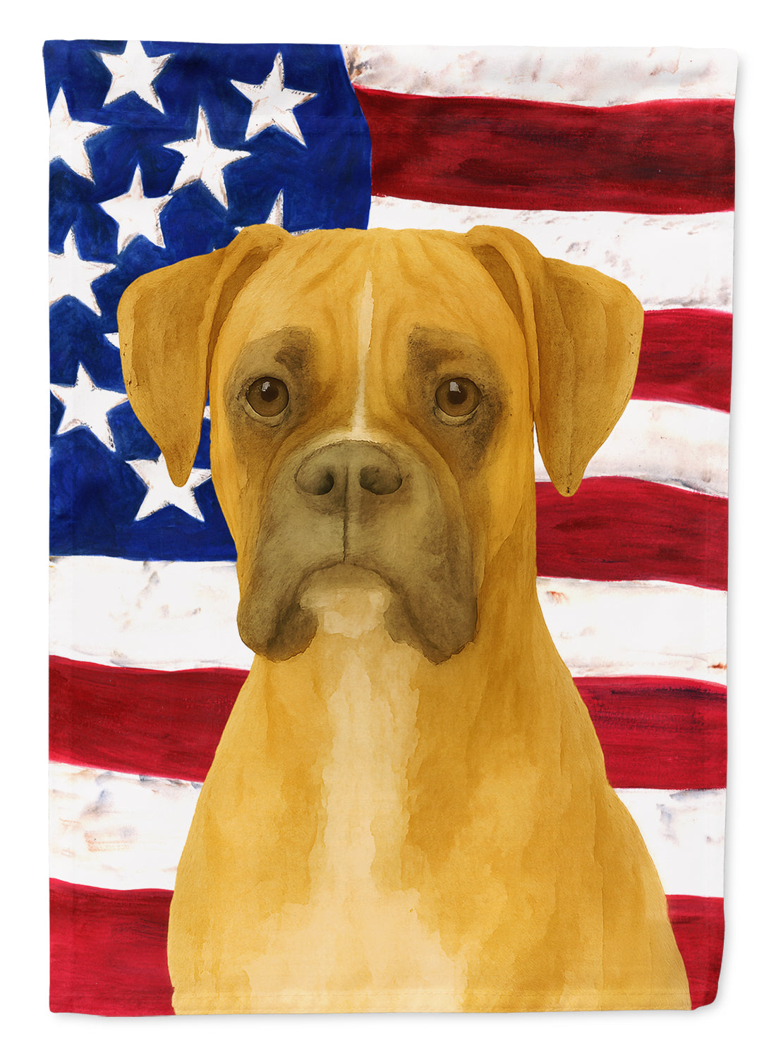 Buy this Fawn Boxer American Flag House Flag