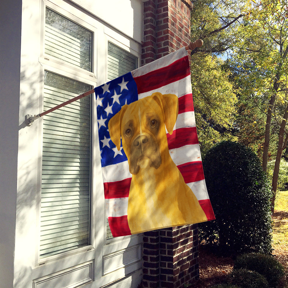 Fawn Boxer American Flag House Flag