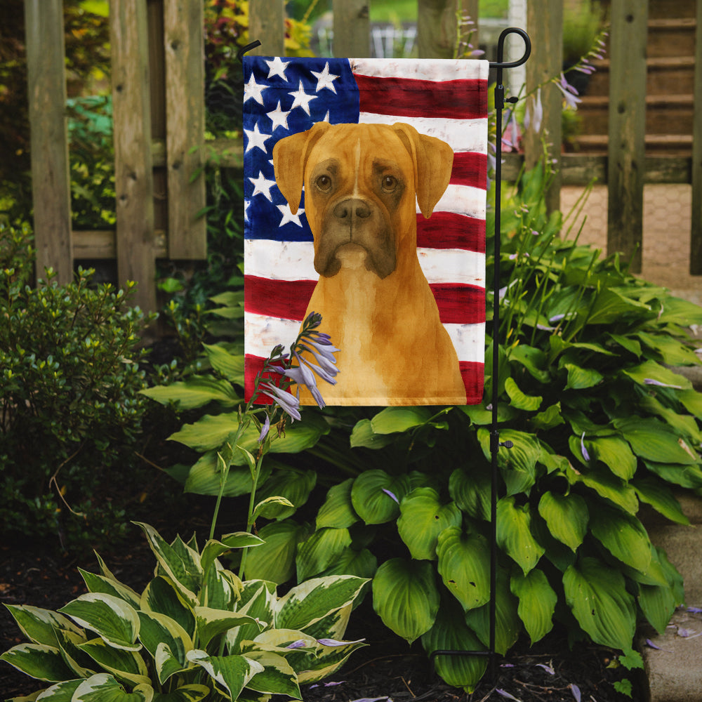 Fawn Boxer American Flag Garden Flag