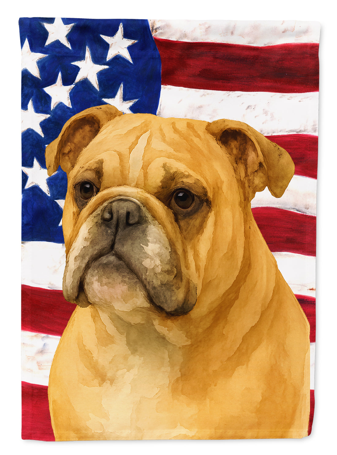 Buy this Fawn English Bulldog American Flag House Flag