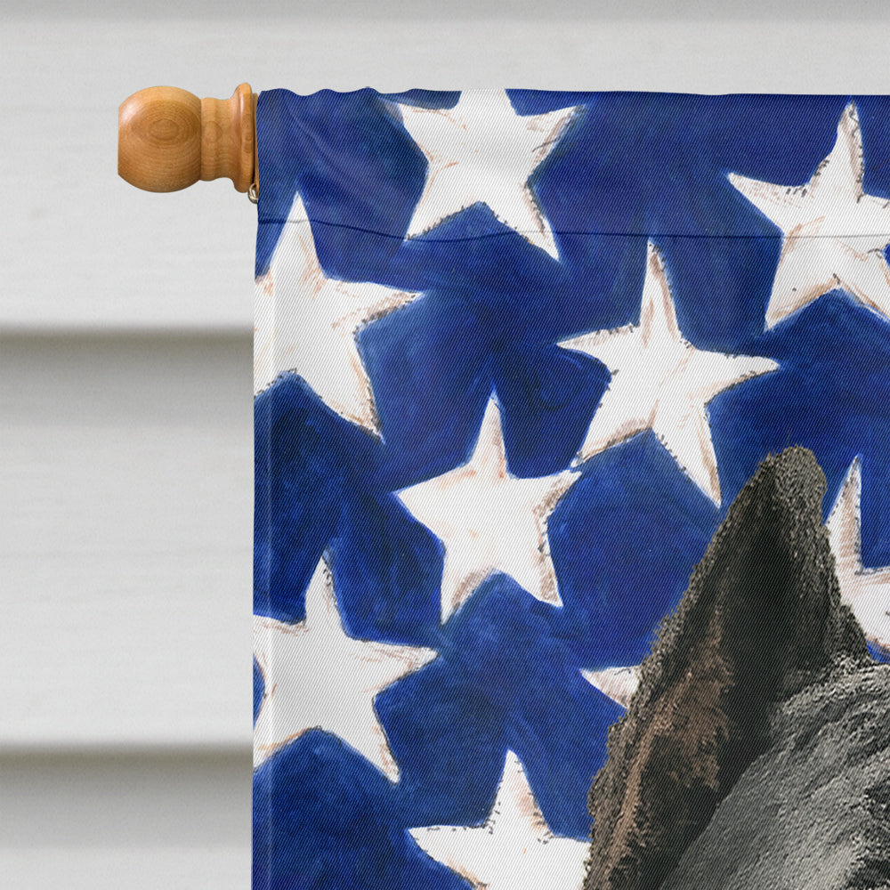 Black Cane Corso American Flag House Flag