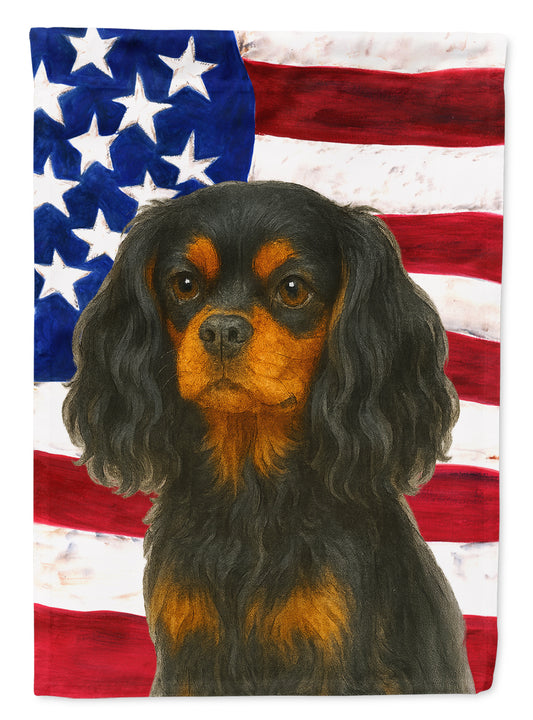 Buy this Black and Tan Cavalier Spaniel American Flag House Flag