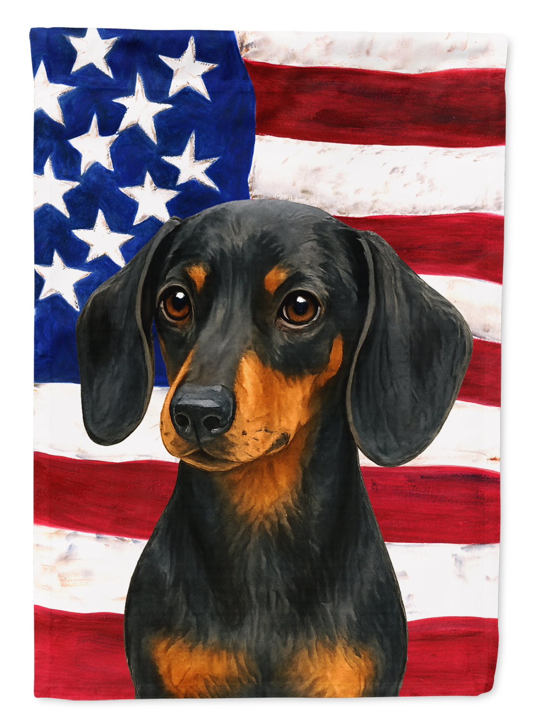 Buy this Black and Tan Dachshund American Flag House Flag