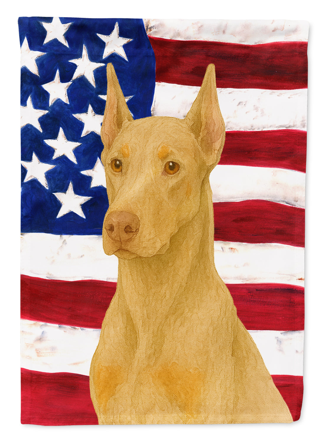 Buy this Fawn Doberman Pinscher American Flag Garden Flag