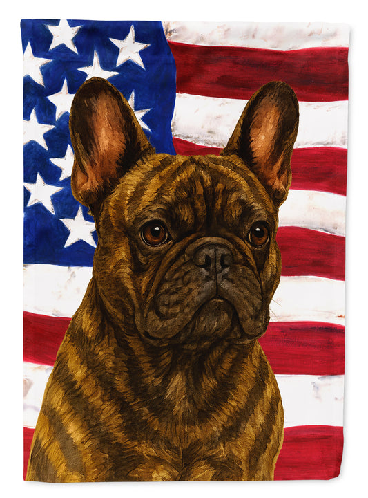 Buy this Brindle French Bulldog American Flag Garden Flag