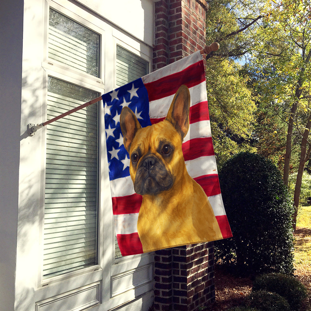 Fawn French Bulldog American Flag House Flag