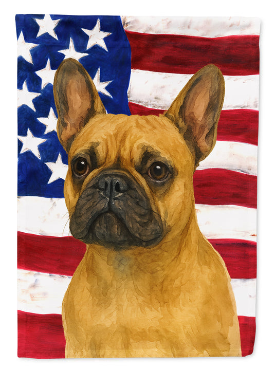 Buy this Fawn French Bulldog American Flag Garden Flag