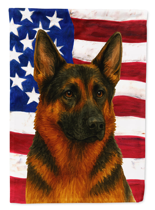 Buy this Black and Red German Shepherd American Flag Garden Flag
