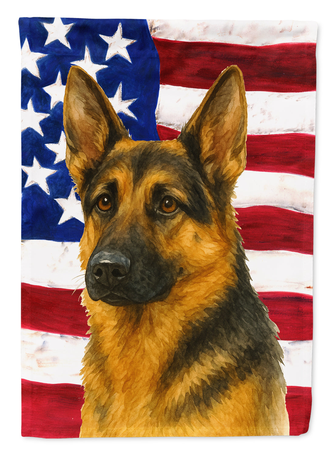 Buy this Black and Tan German Shepherd American Flag House Flag