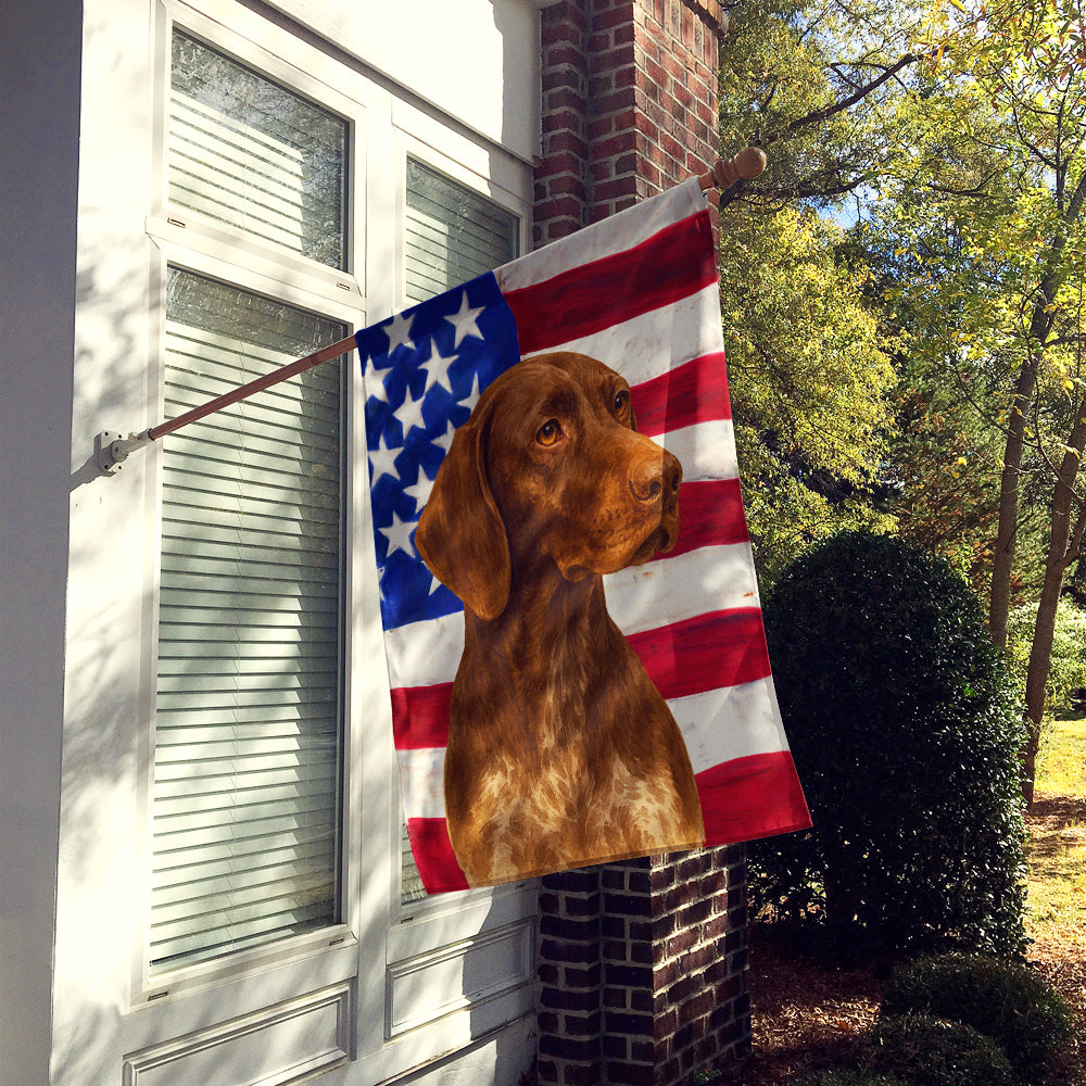 Liver German Shorthaired Pointer American Flag House Flag