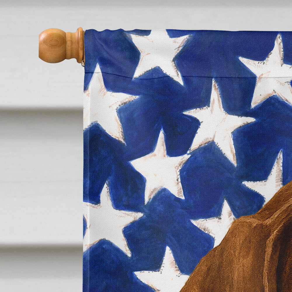 Liver German Shorthaired Pointer American Flag House Flag