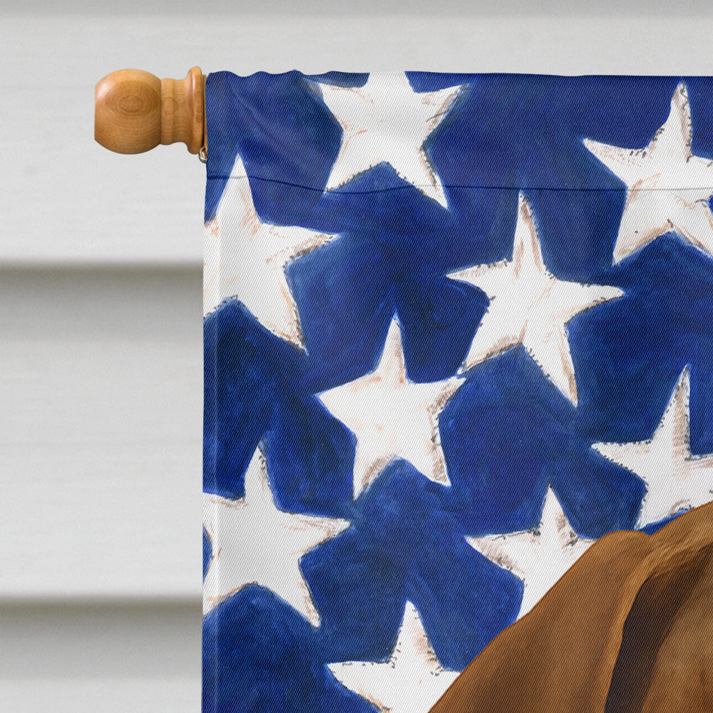 Roan German Shorthaired Pointer American Flag House Flag