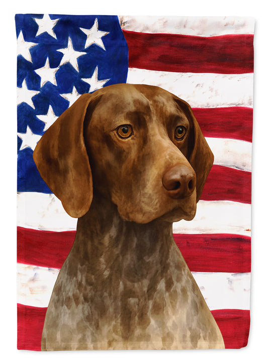 Buy this Roan German Shorthaired Pointer American Flag Garden Flag