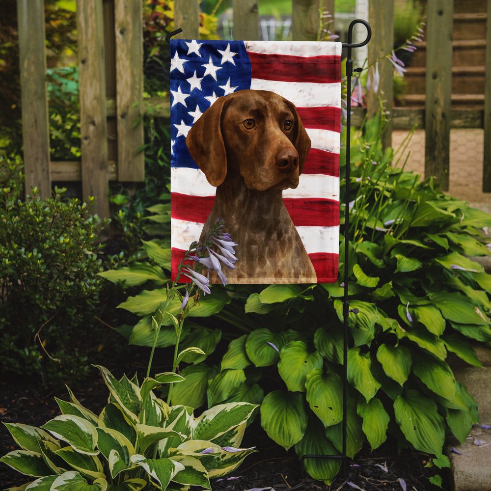 Roan German Shorthaired Pointer American Flag Garden Flag