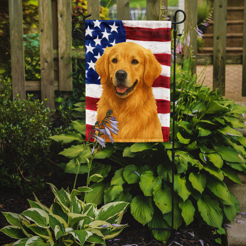 Golden Retriever American Flag Garden Flag